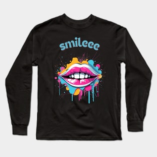 Smile Shirt, A Positive Mood, Smiley Snows, Sweet T-shirt, Happy Shirt Long Sleeve T-Shirt